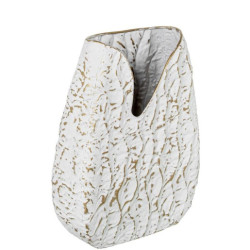 Jarron dorado y blanco