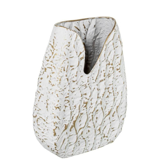 Jarron dorado y blanco