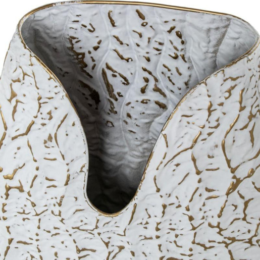 Jarron dorado y blanco