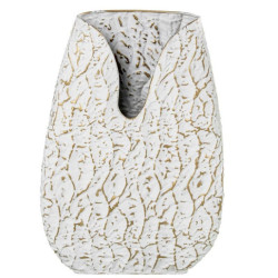 Jarron dorado y blanco