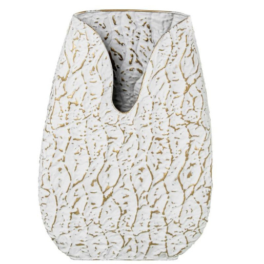 Jarron dorado y blanco