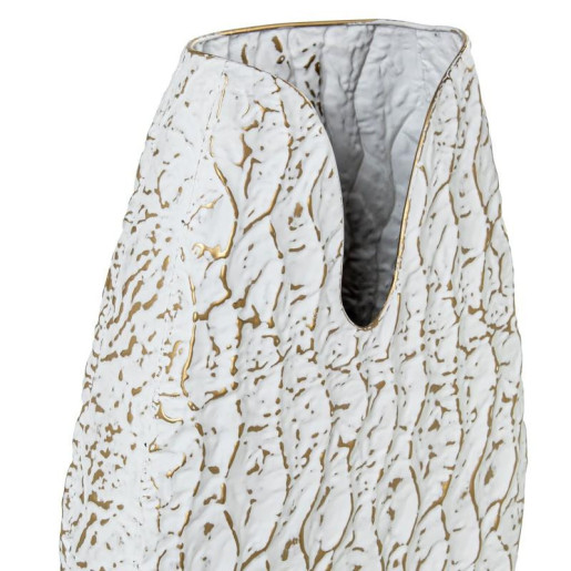 Jarron dorado y blanco