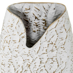 Jarron dorado y blanco