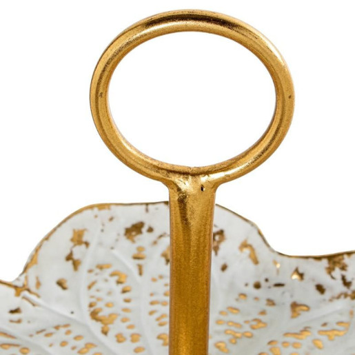 Frutero dorado y blanco