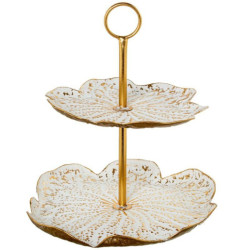 Frutero dorado y blanco