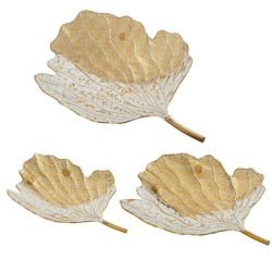 Set 3 centros dorado y blanco