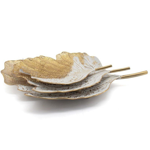 Set 3 centros dorado y blanco