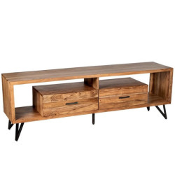 Mueble tv natural y negro