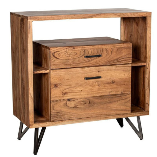 Mueble entrada natural y negro