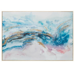 Cuadro lienzo azul y dorado