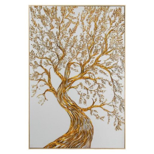 Cuadro lienzo dorado y marron