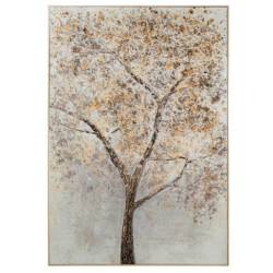 Cuadro lienzo marron y amarillo