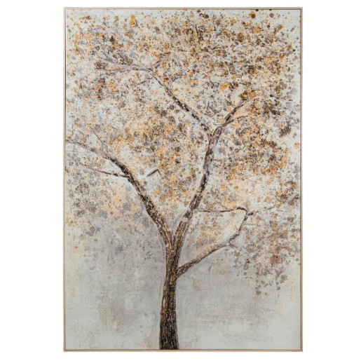 Cuadro lienzo marron y amarillo