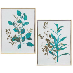 Set 2 cuadro lienzo azul y verde