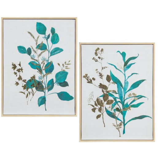 Set 2 cuadro lienzo azul y verde