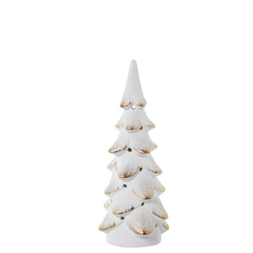 Figura portavelas blanco y dorado