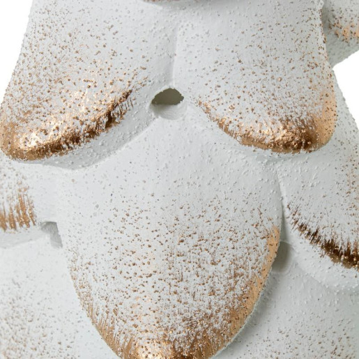 Figura portavelas blanco y dorado