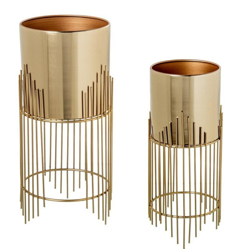 Set 4 maceteros dorado