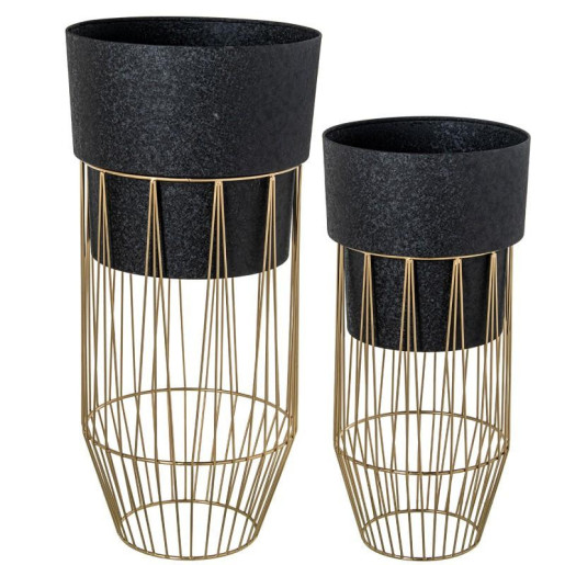 Set 2 maceteros dorado