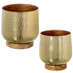 Set 2 maceteros dorado