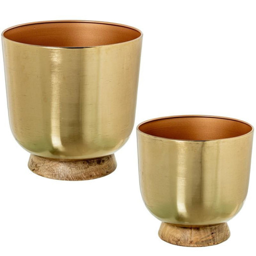 Set 2 maceteros dorado