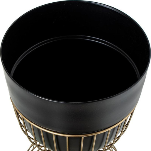 Set 2 maceteros negro y dorado