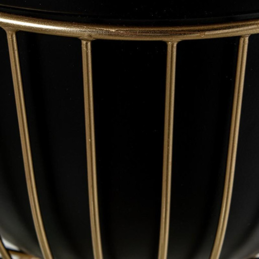 Set 2 maceteros negro y dorado