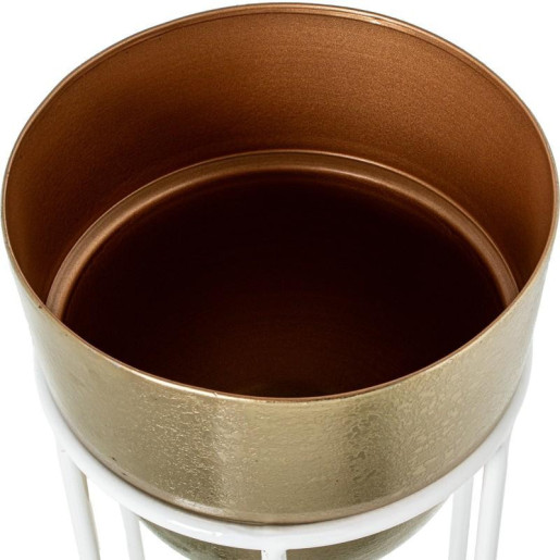 Set 2 maceteros dorado y blanco