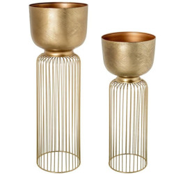 Set 2 maceteros dorado