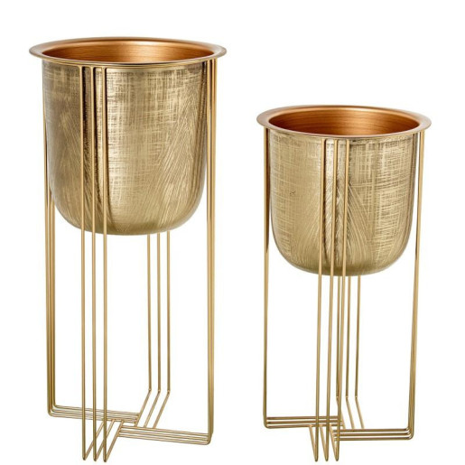 Set 2 maceteros dorado