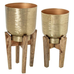 Set 2 maceteros dorado
