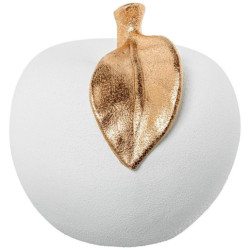 Figura manzana blanco arena y dorado