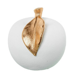 Figura manzana blanco arena y dorado