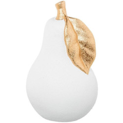 Figura pera blanco arena y dorado