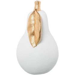 Figura pera blanco arena y dorado