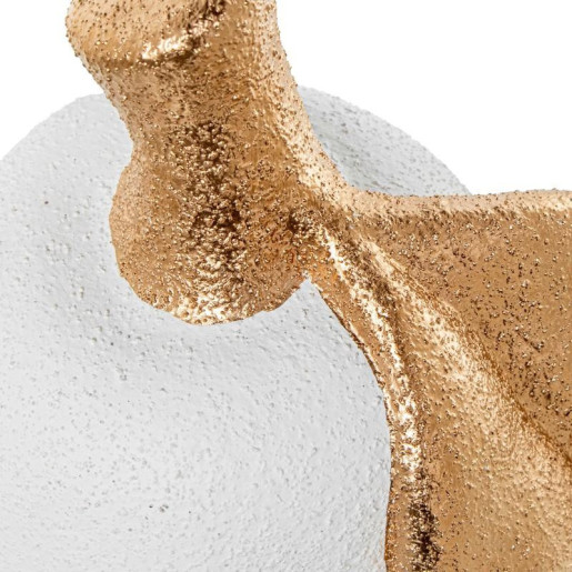 Figura pera blanco arena y dorado