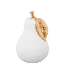 Figura pera blanco arena y dorado