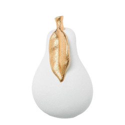 Figura pera blanco arena y dorado