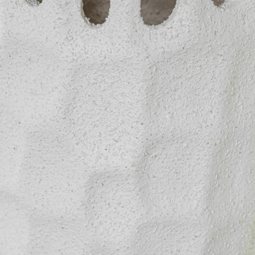 Jarrón  blanco arena y dorado