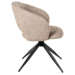 Set 2 sillas giratorias marron claro y negro