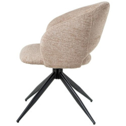 Set 2 sillas giratorias marron claro y negro