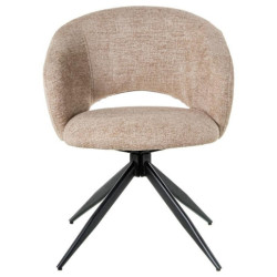 Set 2 sillas giratorias marron claro y negro