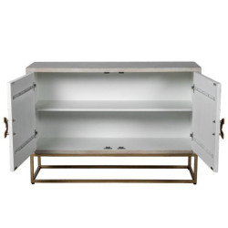 Mueble entrada blanco y dorado