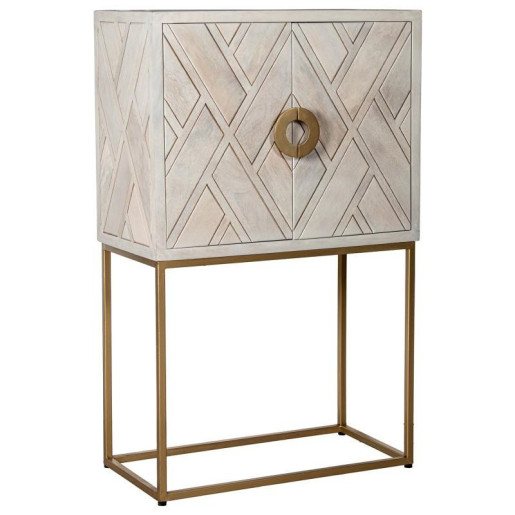 Mueble entrada blanco y dorado