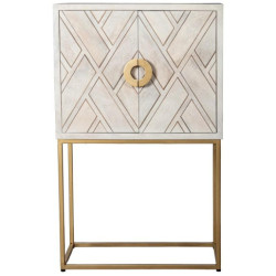 Mueble entrada blanco y dorado