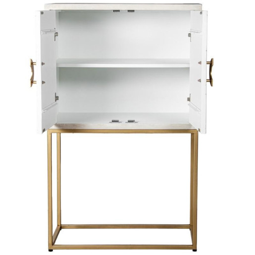 Mueble entrada blanco y dorado