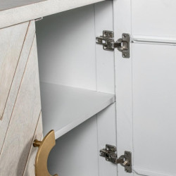 Mueble entrada blanco y dorado