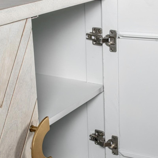 Mueble entrada blanco y dorado