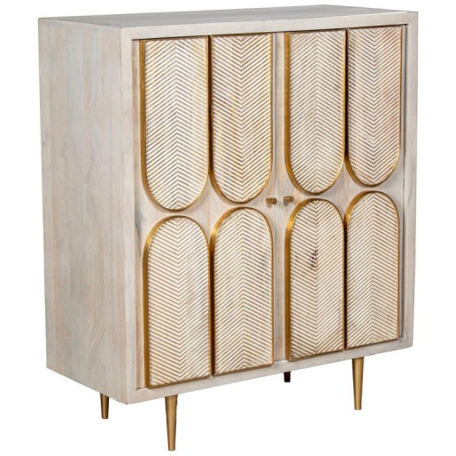 Aparador beige y dorado