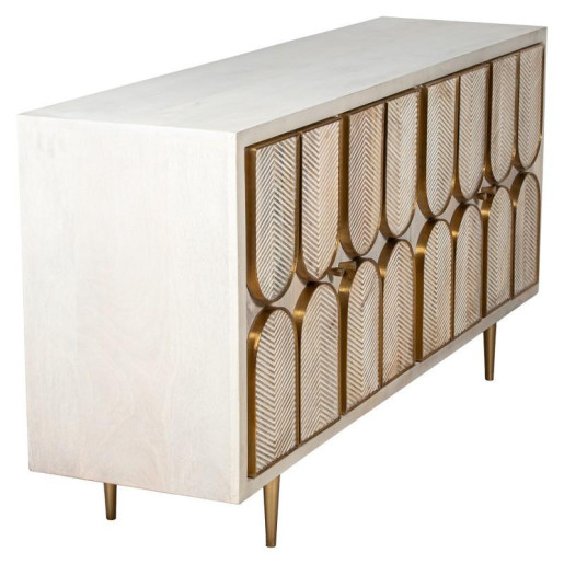 Aparador beige y dorado